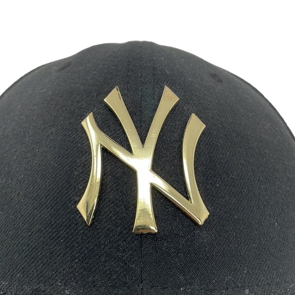 New York Yankees Baseball Cap Black Gold Adjustable Size Medium - Large M - L - Picture 6 of 12